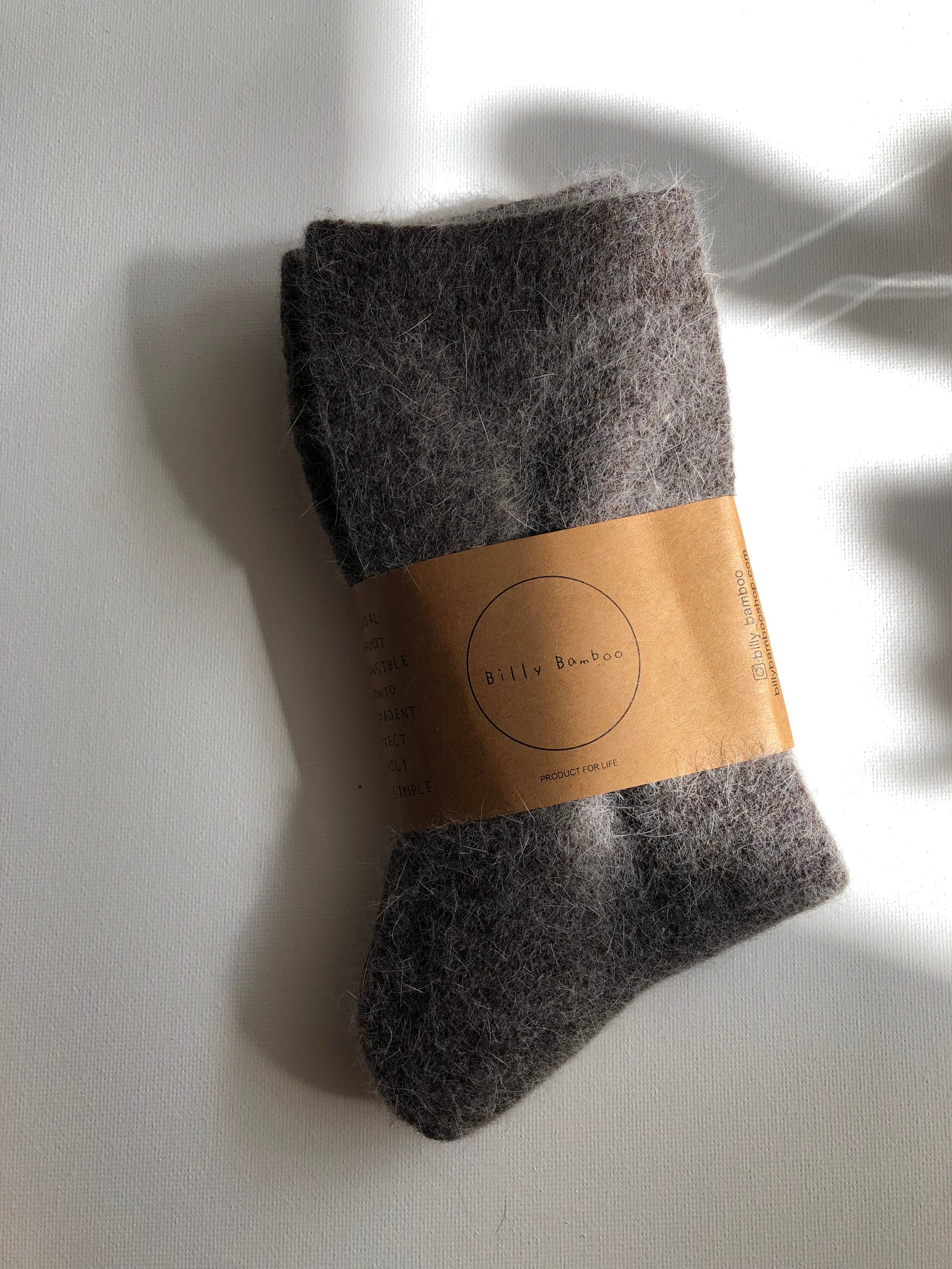 Fluffy Angora Socks - Neutral – Cozy Wool Blend for Cold Weather Comfort