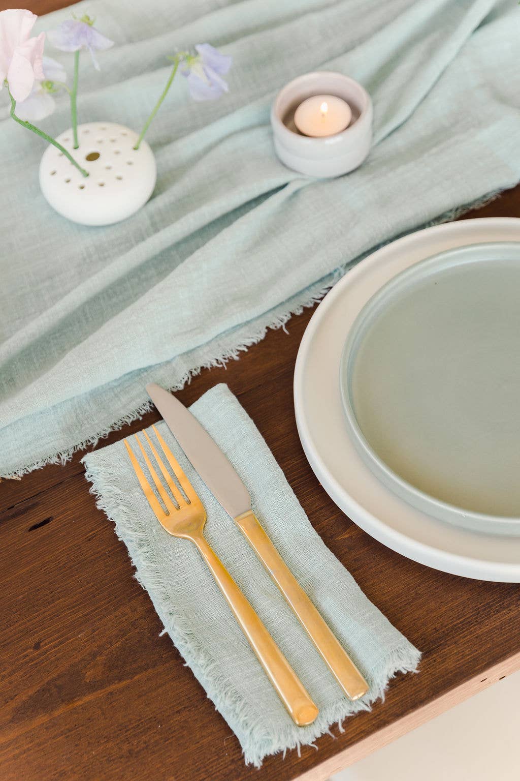 Sage Green Cotton Gauze Cloth Napkins  | Set of 4