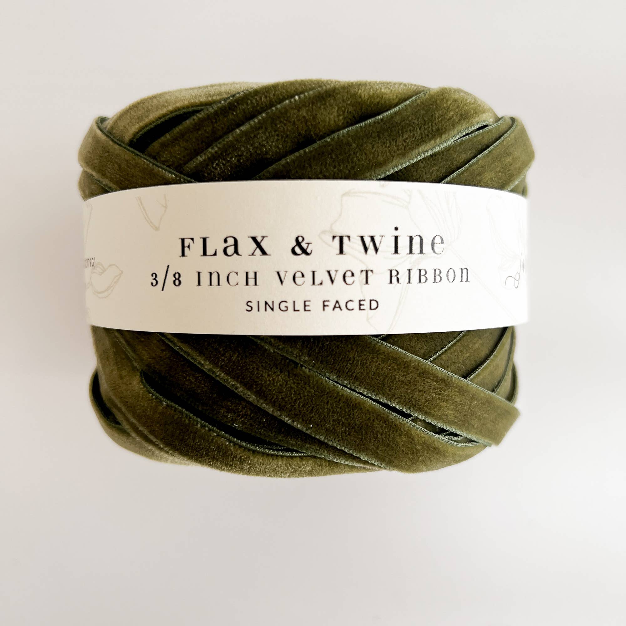 Flax & Twine 3/8" Velvet Ribbon – Elegant Neutral Velvet Ribbon for Gifts & Crafts