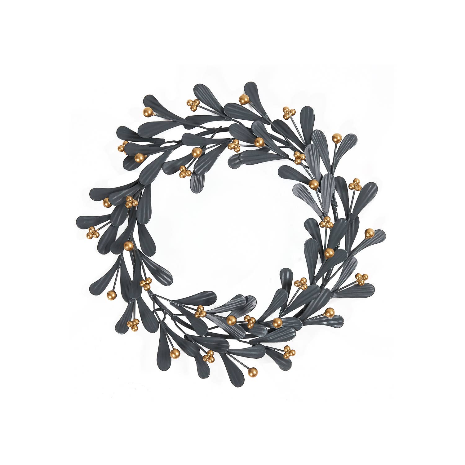 Norma Laurel Wreath by Rosha Living Inc. – Elegant Green Metal Wreath for Timeless Indoor & Outdoor Decor