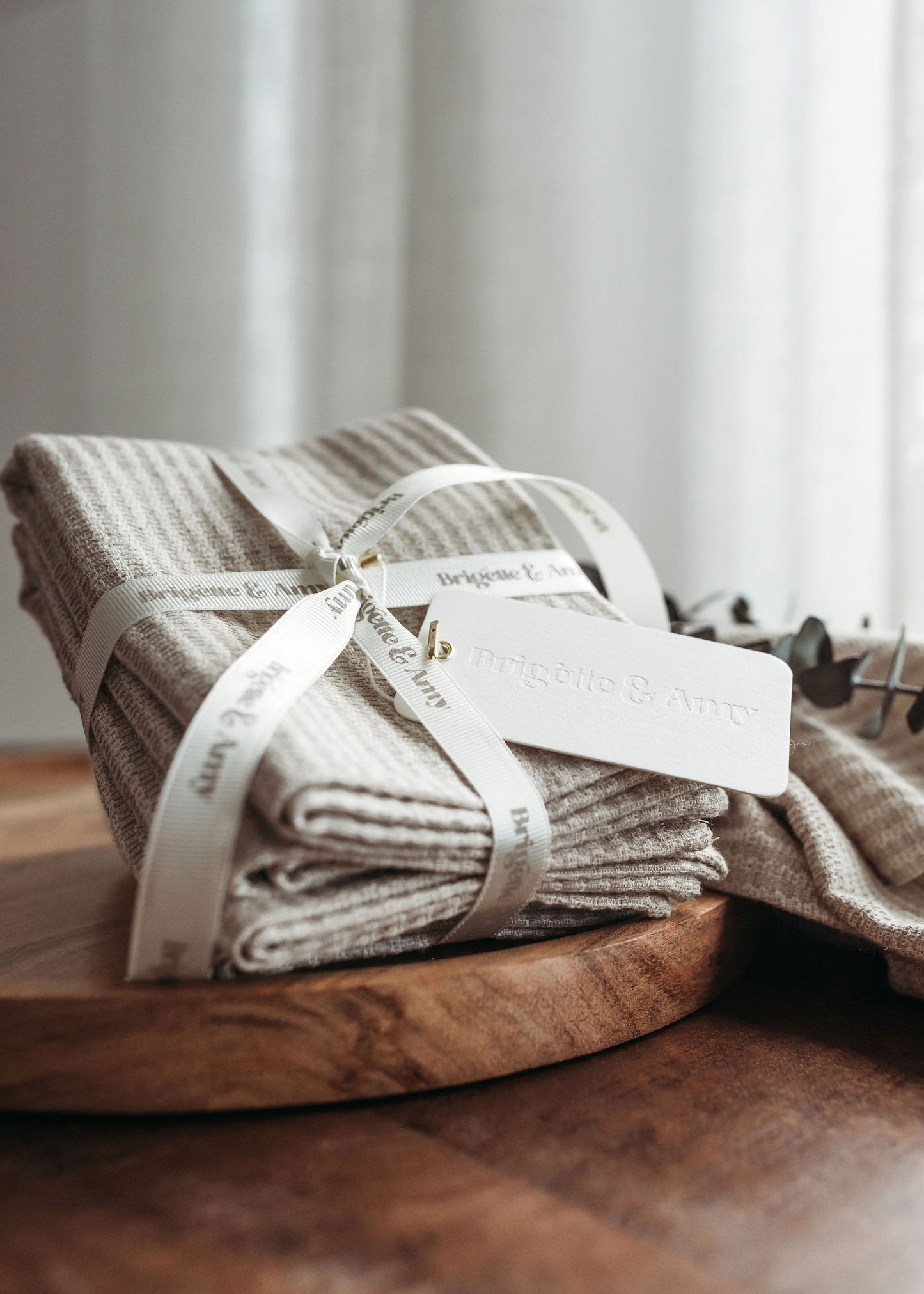Everyday Tea Towels - Beige & Ivory Striped