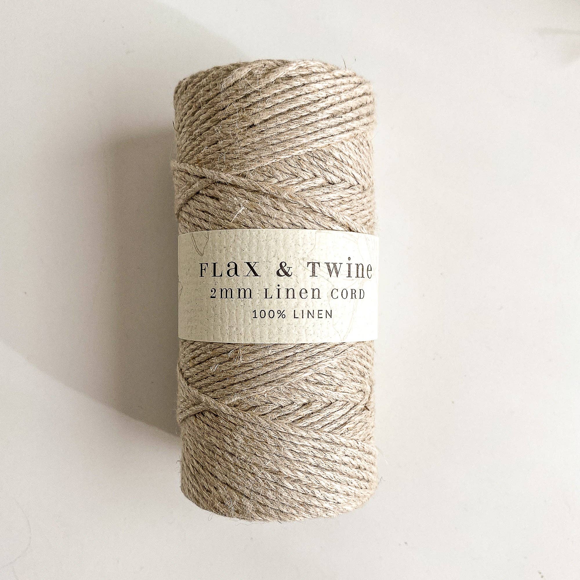 Flax & Twine Linen Cord – Premium Natural 3-Ply Twisted Cord for Crafting & DIY Projects