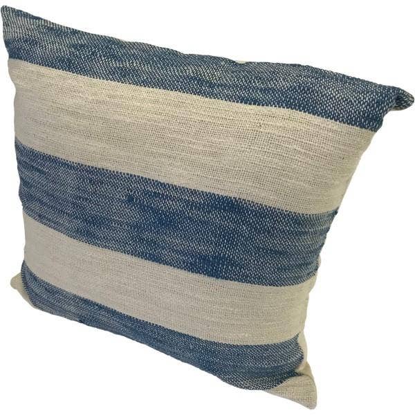 Beige & Blue Two-Toned Cotton Cushion – 18