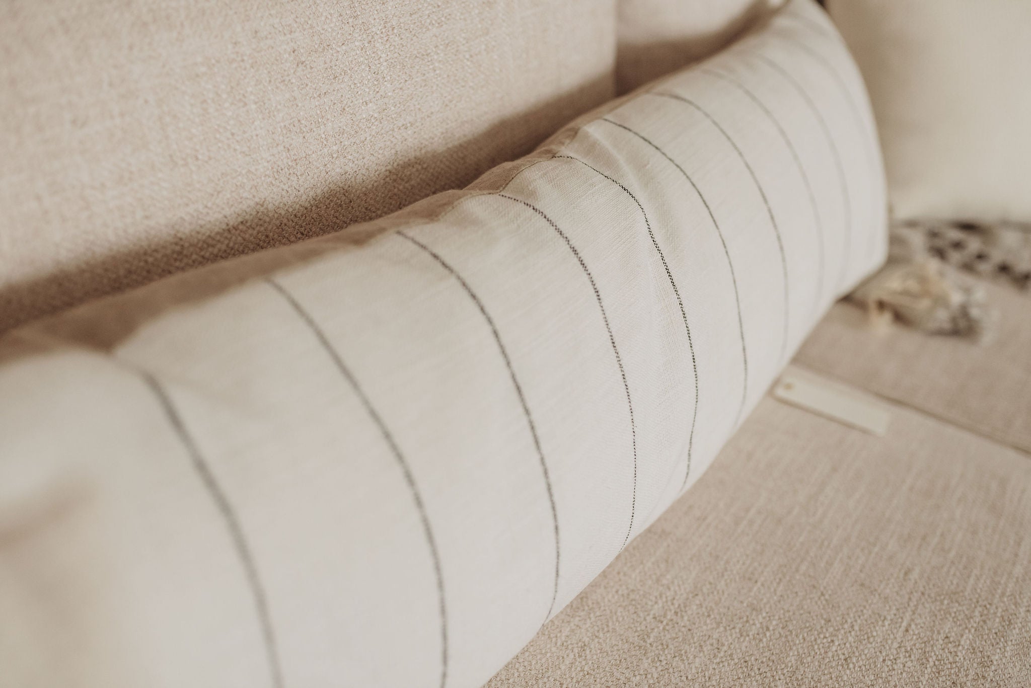 Ivory Stripe Oversized Lumbar Pillow 
