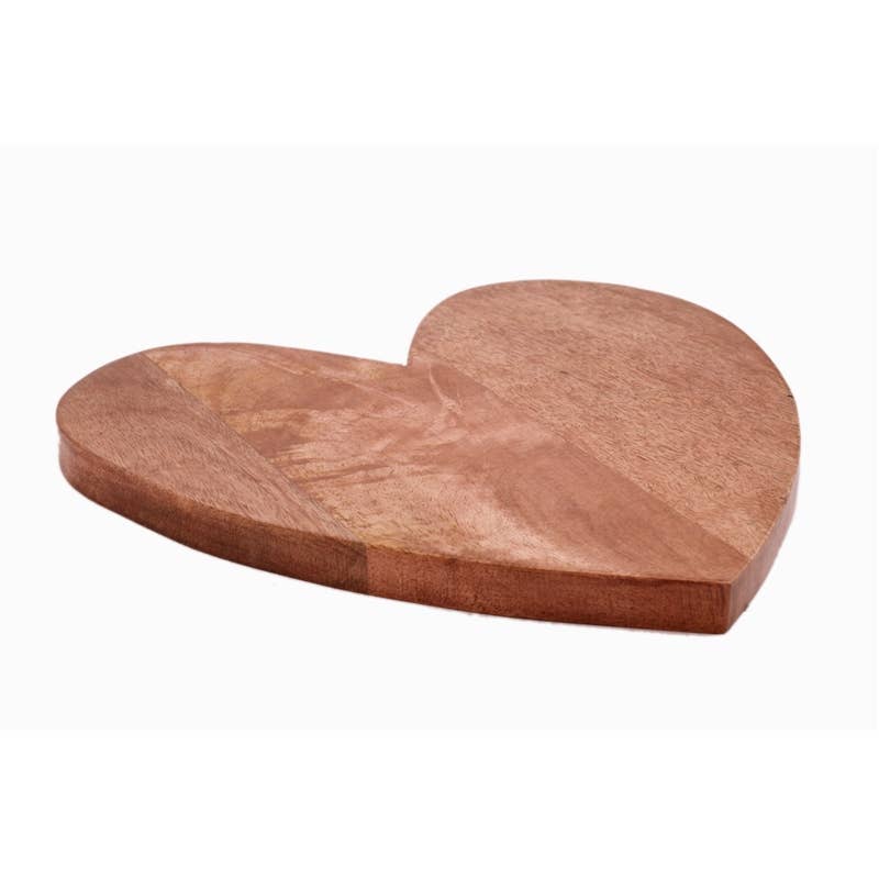 Heart-Shaped Mango Wood Cutting Board – Elegant and Durable Kitchen Essential by Rosha Living Inc