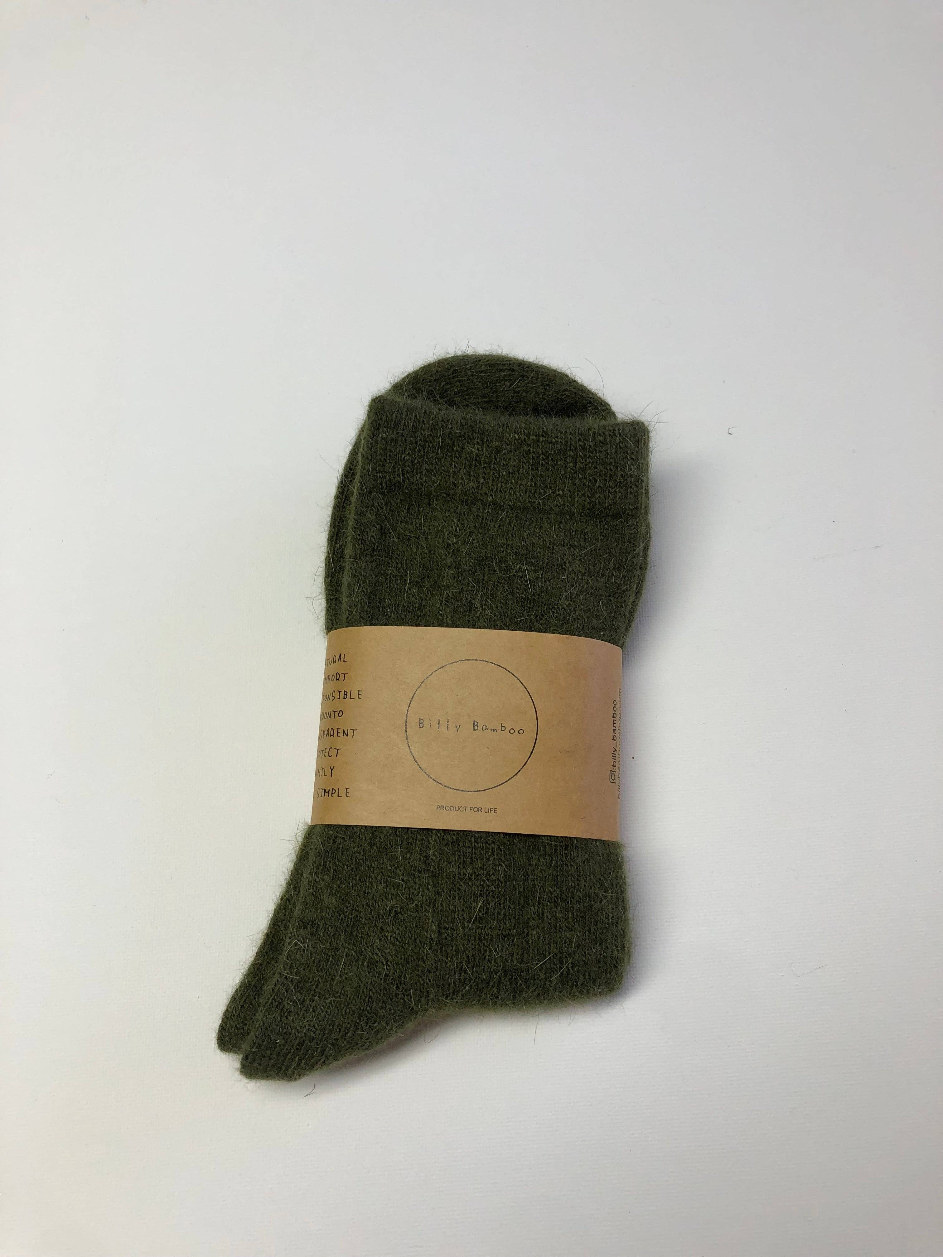 Fluffy Angora Socks - Neutral – Cozy Wool Blend for Cold Weather Comfort