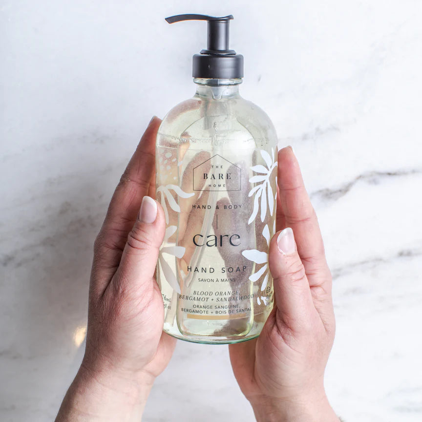 Bergamot + Lime Hand Soap in 476ml Refillable Glass Bottle - The Bare Home