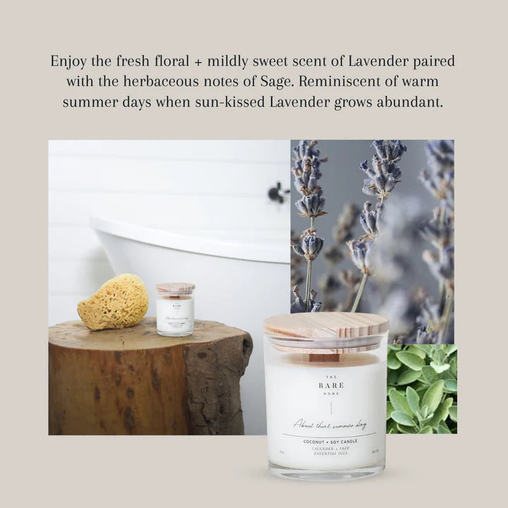 About That Summer Day Candle – Lavender & Sage by The Bare Home