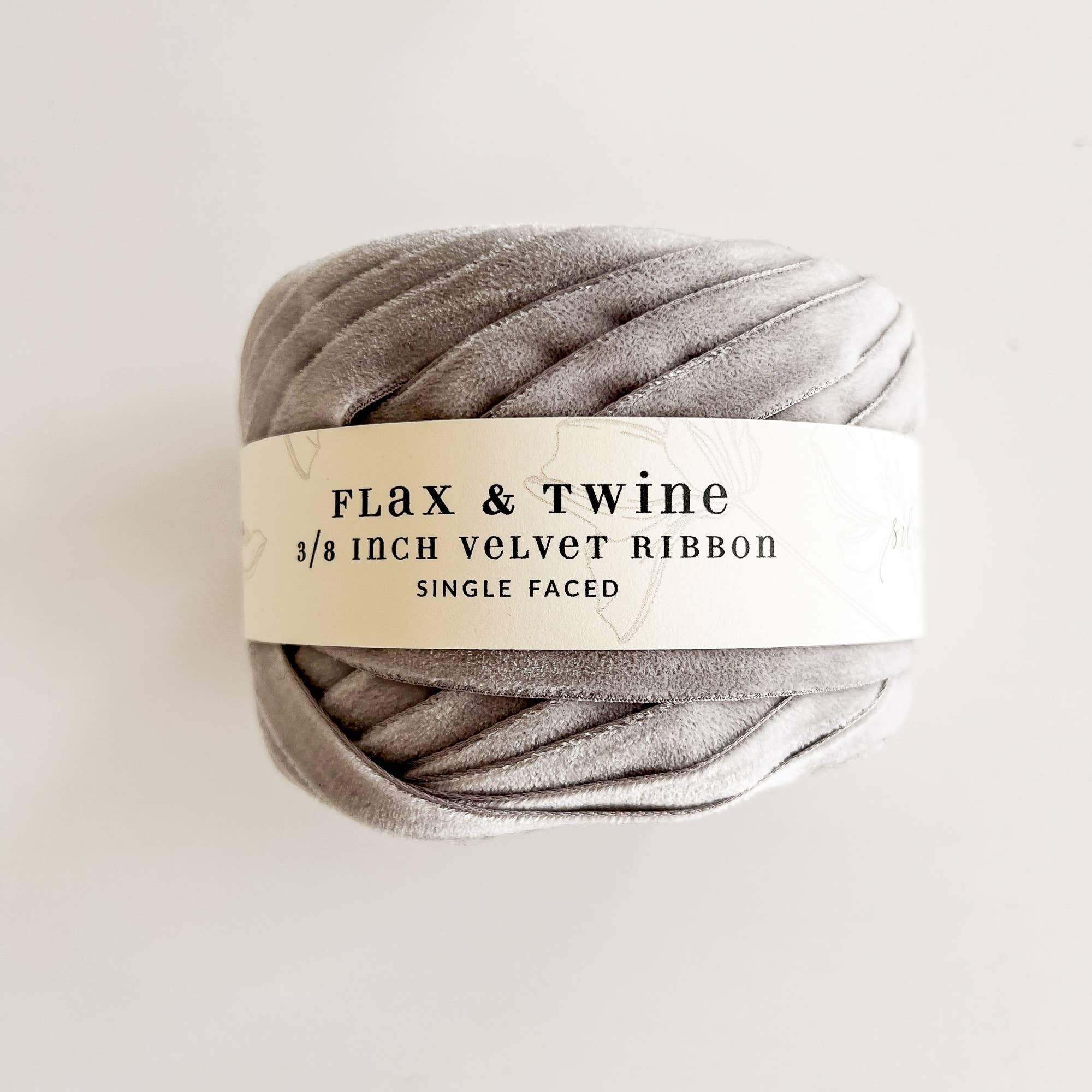 Flax & Twine 3/8" Velvet Ribbon – Elegant Neutral Velvet Ribbon for Gifts & Crafts