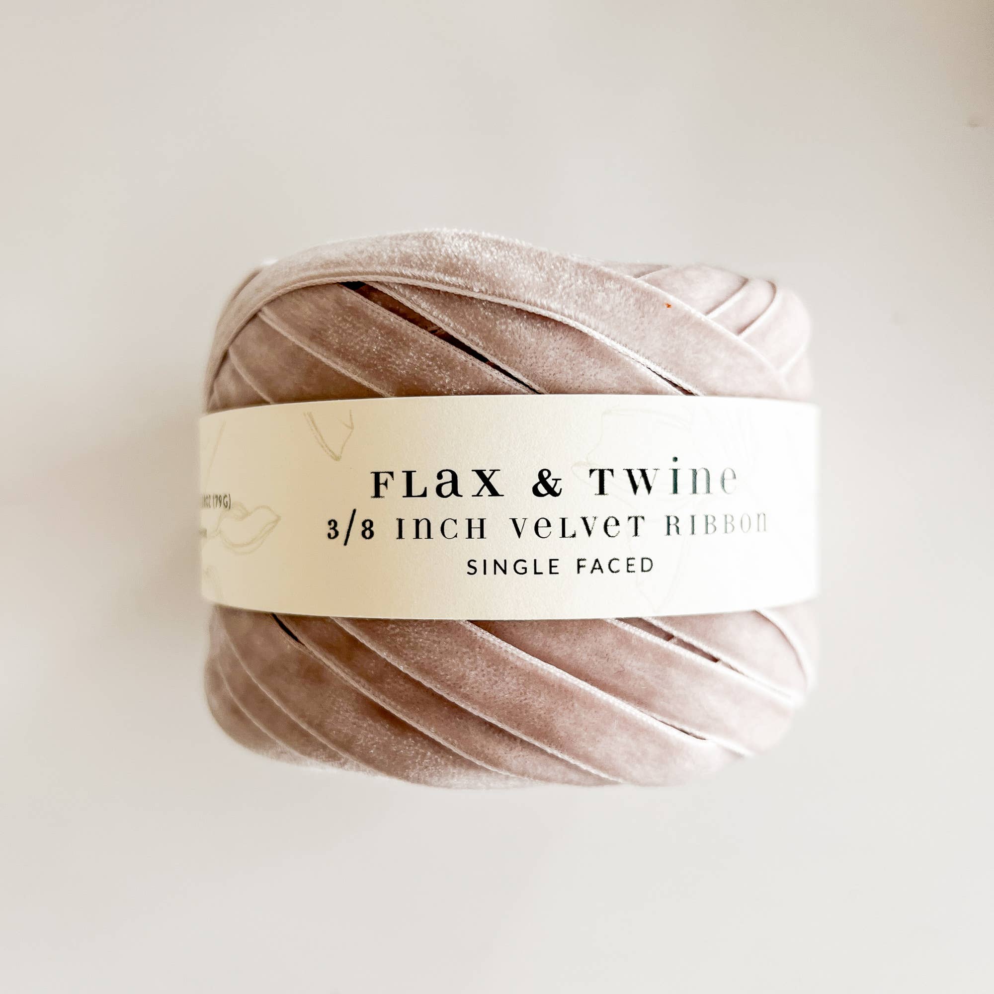 Flax & Twine 3/8" Velvet Ribbon – Elegant Neutral Velvet Ribbon for Gifts & Crafts