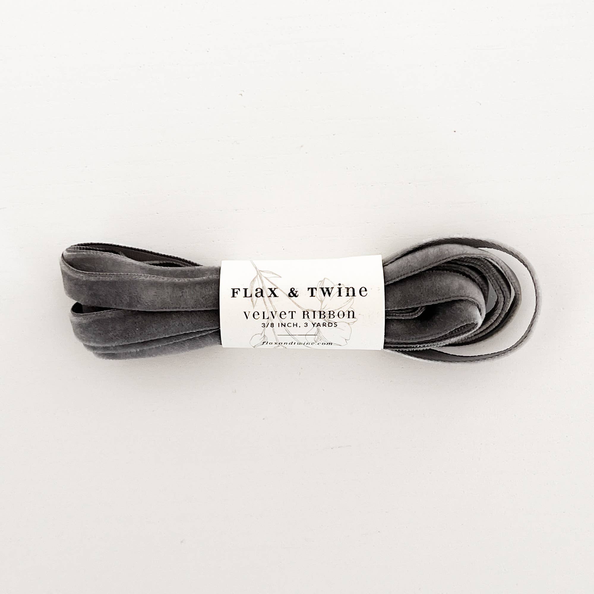 Flax & Twine 3/8" Velvet Ribbon – Elegant Neutral Velvet Ribbon for Gifts & Crafts