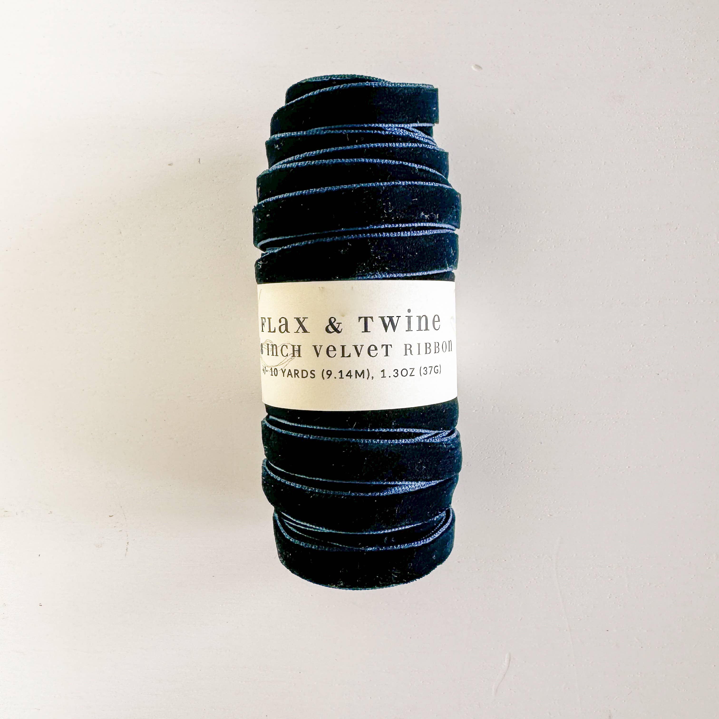 Flax & Twine 3/8" Velvet Ribbon – Elegant Neutral Velvet Ribbon for Gifts & Crafts