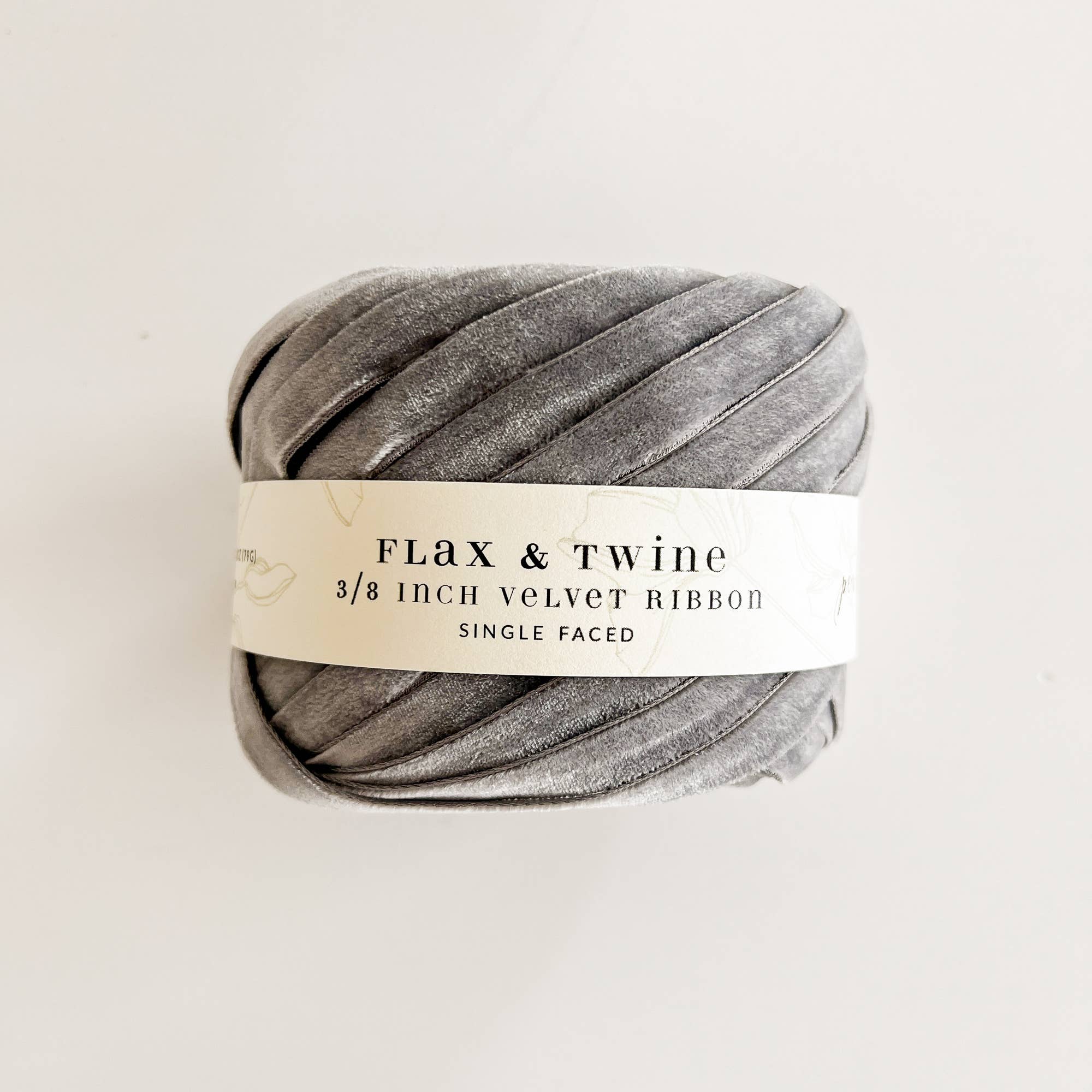 Flax & Twine 3/8" Velvet Ribbon – Elegant Neutral Velvet Ribbon for Gifts & Crafts