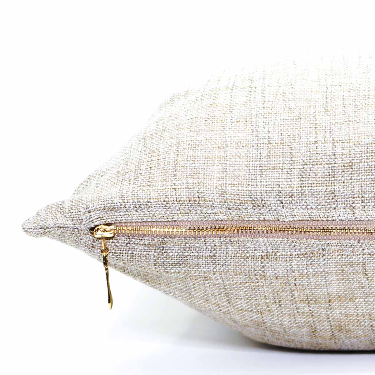 Linen with Gold Zipper Decorative Accent Pillow 20