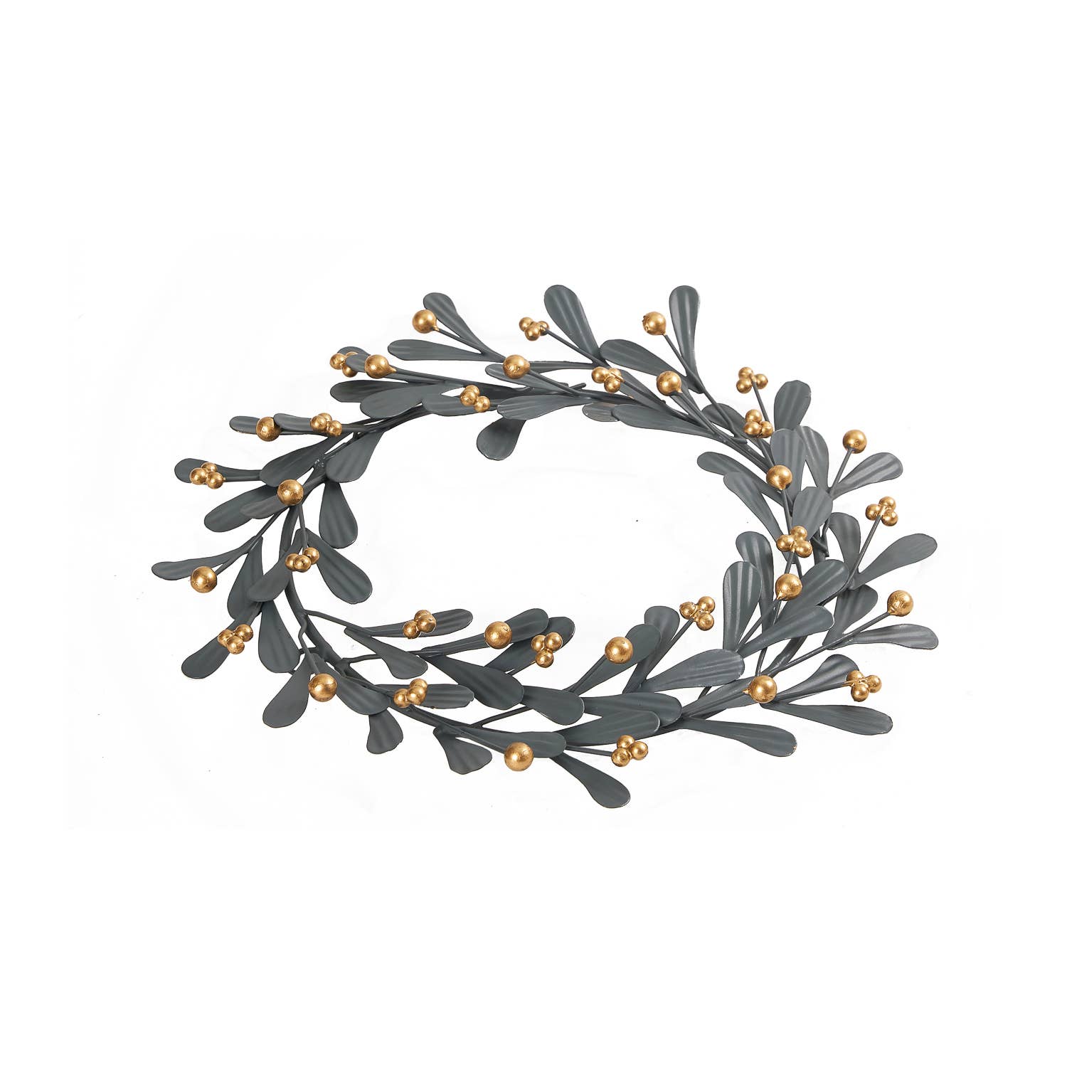 Norma Laurel Wreath by Rosha Living Inc. – Elegant Green Metal Wreath for Timeless Indoor & Outdoor Decor